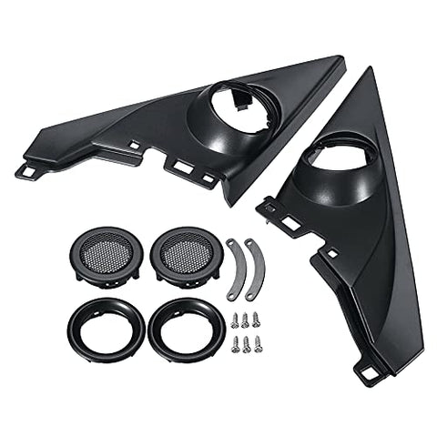 1 Pair Car Front Left and Right Door Tweeters Triangle Speakers Cover Panel Trim Frame Mount for Honda Civic 2016 17 18 19