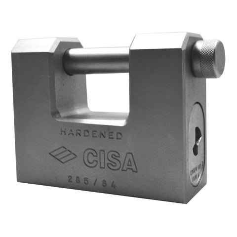 Cisa 28550 LIM Steel Sliding Shackle Padlock Clutches Art.28550 PIN 14, Silver