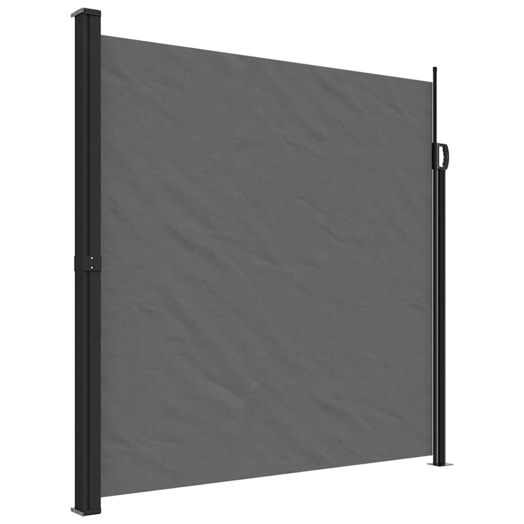 vidaXL Retractable Side Awning - Anthracite, 200x300 cm - Water/UV Resistant Polyester Screen for Balcony, Patio, Terrace, Garden