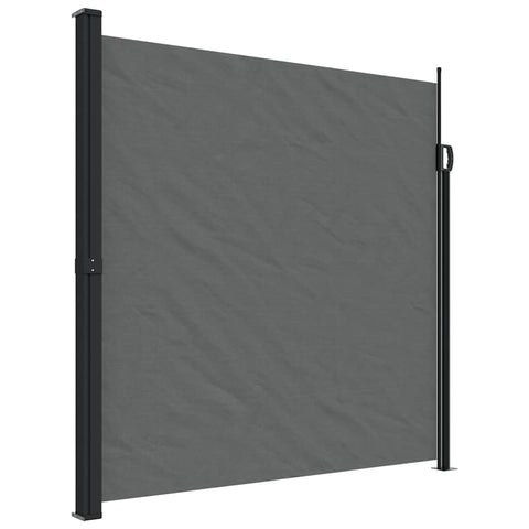 vidaXL Retractable Side Awning - Anthracite, 200x300 cm - Water/UV Resistant Polyester Screen for Balcony, Patio, Terrace, Garden