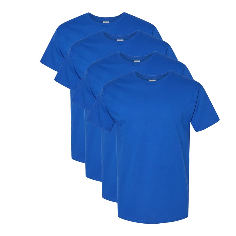 Hanes Men's T-Shirt Pack, Essential-T Cotton T-Shirt, Athletic Royal, Medium, 4-Pack