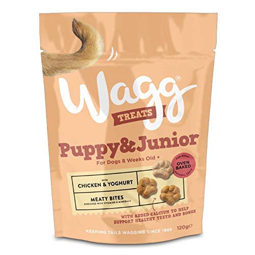 Wagg Puppy and Junior Treats with Chicken and Yoghurt 120gm, Deal of 4