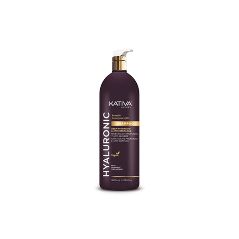 Kativa Luxe hyaluronic Acid Shampoo, Keratin + coenzyme Q10 | deep Moisture Supply & hyaluronic Acid, Vegan, 1 l