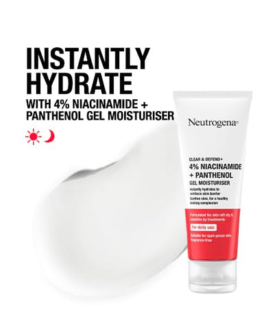 NeutrogenaÃƒÆ’Ã¢â‚¬Å¡Ãƒâ€šÃ‚Â® Clear & Defend+ Gel Moisturiser with Niacinamide & Panthenol