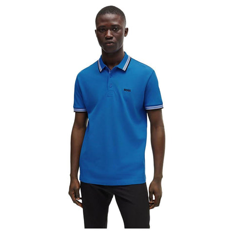 BOSS Mens Paddy Contrast-Logo Paddy Polo Shirt in Cotton piquÃ©