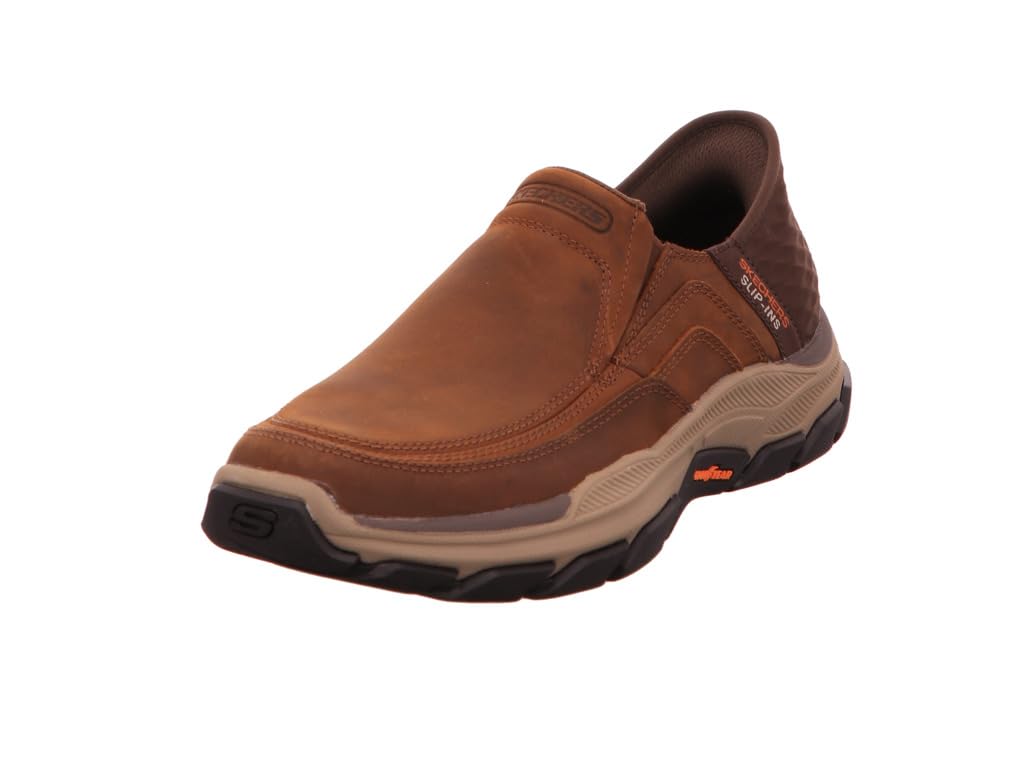 Skechers USA Men's Men's Respected-Elgin Hands Free Slip-in Moccasin, Brown, 11.5