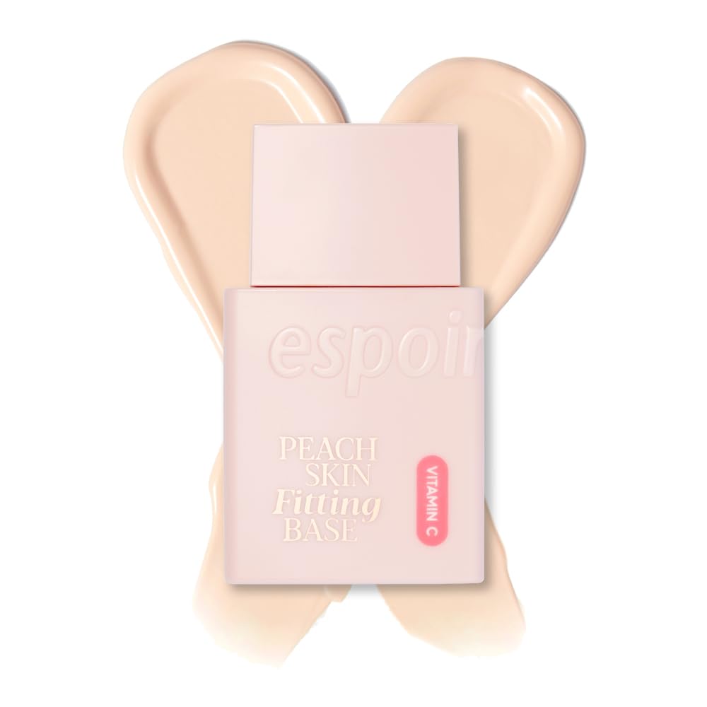 Espoir Peach Skin Fitting Base All New 1.05 oz SPF50+ PA++++| Improving Uneven Skin Tone | Tightly Adhering, Long-lasting Full Coverage Foundation Primer | Substitute for Sunscreen | Korean Makeup