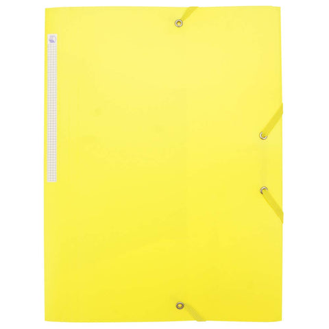 Waytex Elasticated Folder with 3 Flaps Polypropylene 4.5/10 Soft and Opaque A4 - Yellow 931454 1 Folder