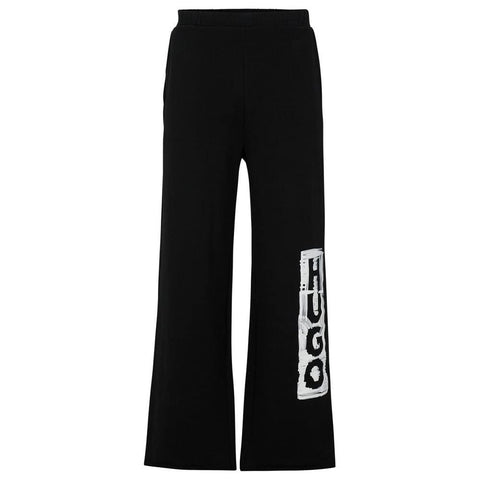 HUGO Women's Jersey Trousers, Black 1, L