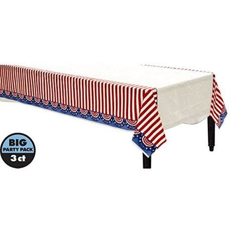 American Pride Party Table Cover, 54" x 84", 3 Ct.