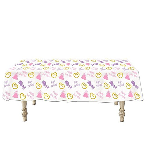 Beistle Club Pack Fairytale Princess Themed Printed Plastic Tablecover 54in x 108in, Box of 12 Tablecovers