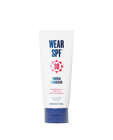 WearSPF Mineral Sunscreen SPF 30 Broad Spectrum Sun Lotion for Face and Body Antioxidant-Infused, Chemical-Free and Formulated with Zinc Oxide for Powerful UVA/UVB Protection, 3.4 oz
