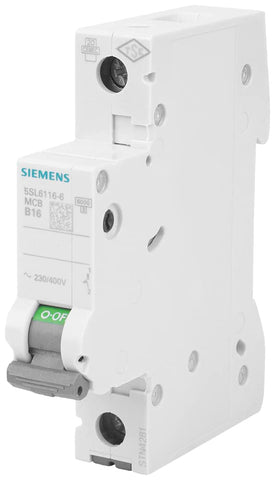 Siemens Circuit Breaker 6kA 1-Pin Type B 16A
