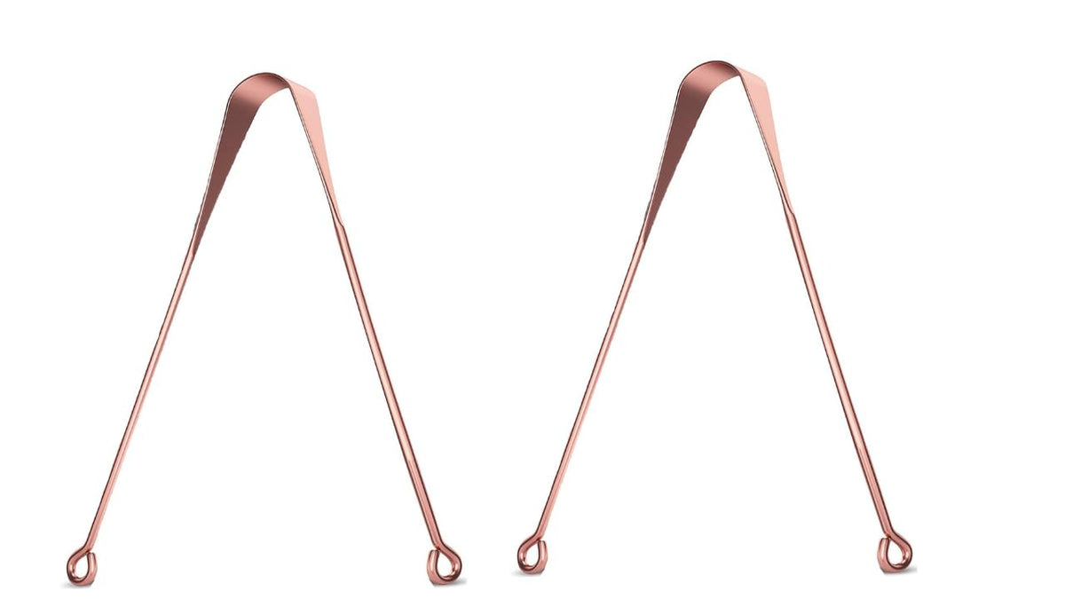 AARNAV Copper Tongue Cleaner Stainless Steel Tongue Scraper Oral Care Tongue Tool for Bad Breath Tongue Scraper Oral Care Tongue Tool for Bad Breath Ulyu Ulyoo Uliyu (2 Copper Tongue Cleaners)
