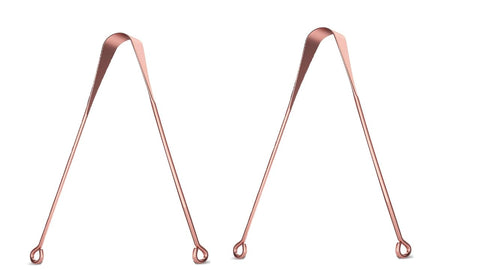 AARNAV Copper Tongue Cleaner Stainless Steel Tongue Scraper Oral Care Tongue Tool for Bad Breath Tongue Scraper Oral Care Tongue Tool for Bad Breath Ulyu Ulyoo Uliyu (2 Copper Tongue Cleaners)