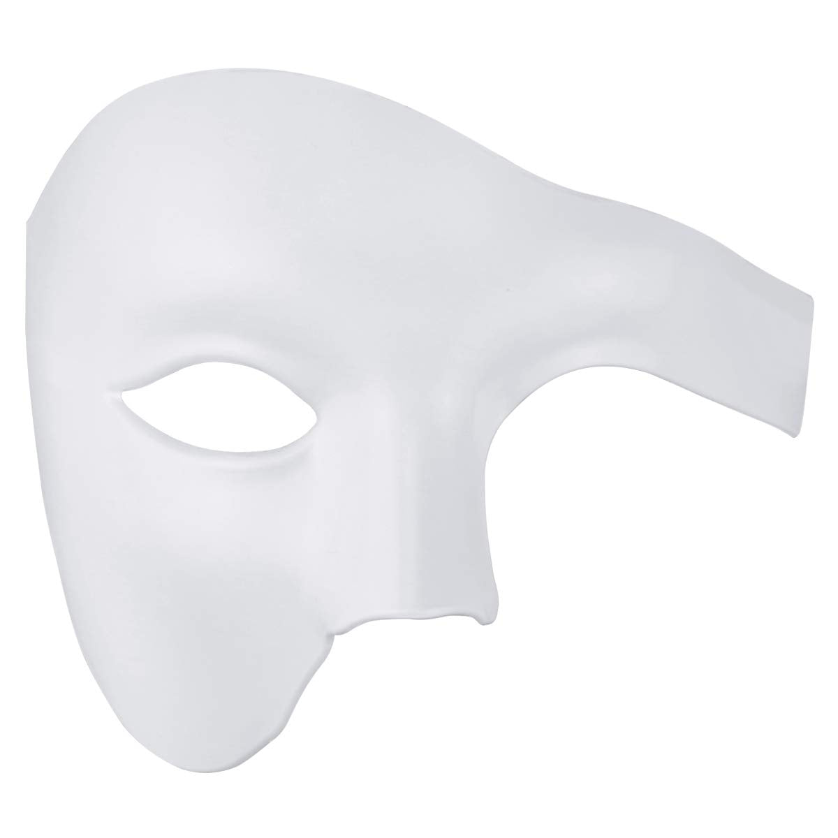 Half Face Men's Phantom Of The Opera Vintage Design Venetian Carnival Masquerade Mask (White)