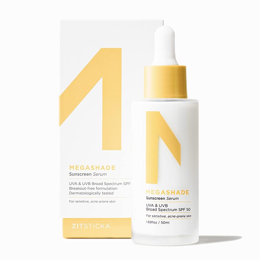 MEGASHADE by ZitSticka - SPF 50 Facial Sunscreen Serum for Acne-Prone, Sensitive Skin