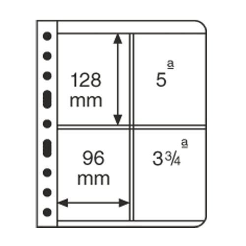 25 Lighthouse 2ST Black Stamp Pages - Vertical Division for Plate Blocks - 25 Pack