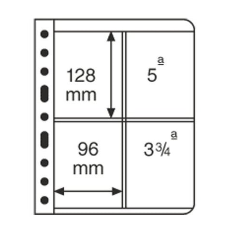 25 Lighthouse 2ST Black Stamp Pages - Vertical Division for Plate Blocks - 25 Pack