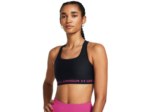 Under Armour Girls' Crossback Mid Solid Sports Bra with Crossover Back, Essential Sportswear for Girls, Lightweight Running Bra