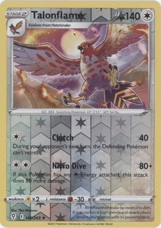 Talonflame - 140/203 - Rare - Reverse Holo - Sword & Shield - Evolving Skies