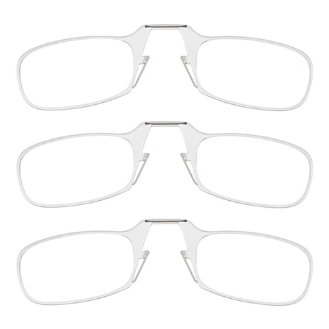 ThinOptics Readers Rectangular Reading Glasses, 3 Pack-Clear, 44mm + 2.5
