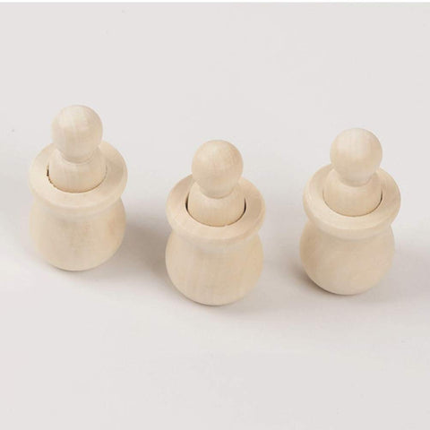 EXCEART 10 Set puppet wood doll bodies DIY peg doll Unfinished people unfinished peg dolls peg doll supplies hand decor kidult toys Unfinished Wooden doll household child Bamboo pendant