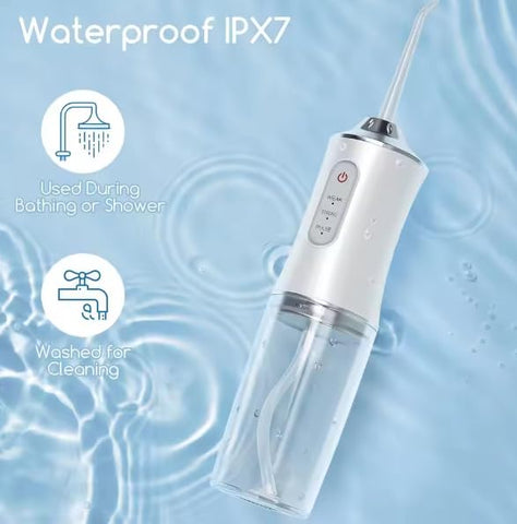 Generic 4 in 1 Water Flosser for Teeth Cordless Water Flossers Oral Irrigator with DIY Mode 4 Jet Tips Tooth Flosser Portable., White