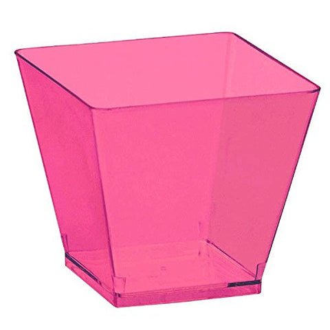 Amscan Party Perfect Premium Mini Cubes Tableware (40 Piece), Pink, 2 oz