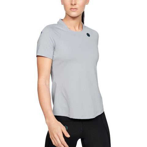 Under Armour Womenâ€˜s Gym T Shirt UA Rush, Breathable Ladies T Shirt with Rush Technology, Short Sleeve Running Apparel with Tight Fit