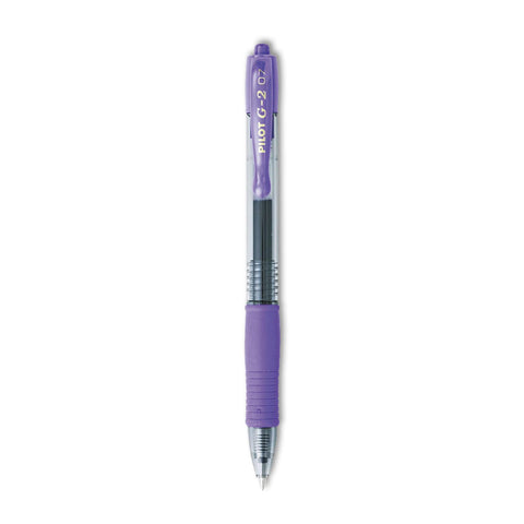 Pilot, G2 Premium Gel Roller Pens, Fine Point 0.7 mm, Purple, Pack of 12