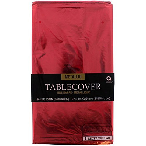 Red Metallic Table Cover | Party Decor