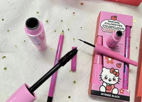 Generic Kitty Cat Kaway Eyeliner Set, Mascara and 2 Eyeliners, Black