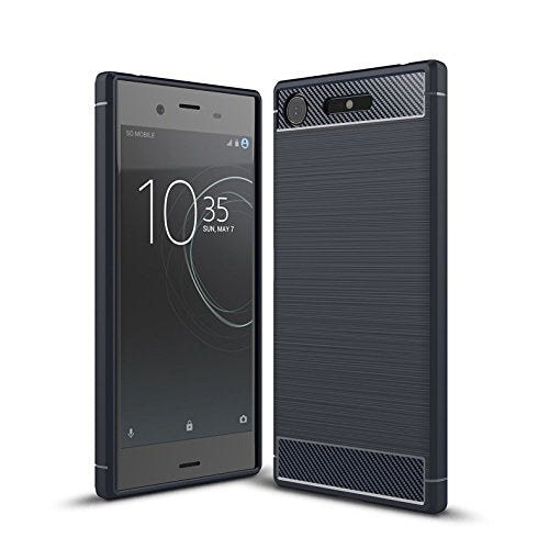 CruzerLite Case Compatible with Sony Xperia XZ1 Case, Carbon Fiber Shock Absorption Slim case Compatible with Sony Xperia XZ1 (2017) (Blue)