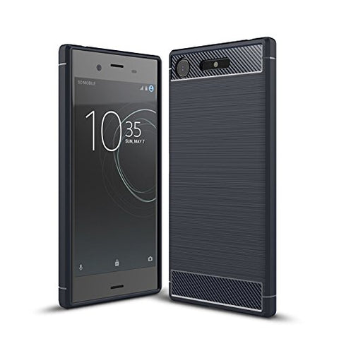 CruzerLite Case Compatible with Sony Xperia XZ1 Case, Carbon Fiber Shock Absorption Slim case Compatible with Sony Xperia XZ1 (2017) (Blue)