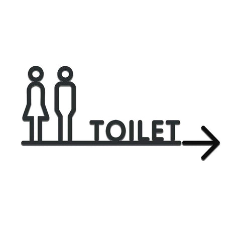 Men & Women Toilet Arrow Signs Toilet Washroom Bathroom Door Sign Toilet Arrow Guide Board Acrylic Signs Sticker WC Indication Black White Restroom Bathroom Business Restaurant Sign Wall Shop Decor