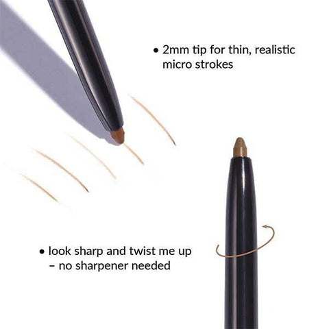 2x TRUE COLOR MICRO FINE EYE BROW DEFINER TWIST UP PENCIL - DARK BROWN