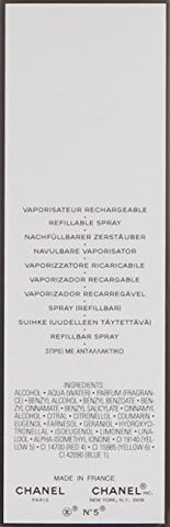Chanel No. 5 by Chanel for Women 2.0 oz Eau De Parfum Refillable Spray