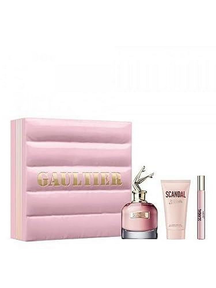 Jean Paul Gaultier Scandal 3-Piece Gift Set for Women, (2.7 Oz Eau De Parfum Spray + 2.5 Oz Perfumed Body Lotion + 0.33 Oz Travel Spray)