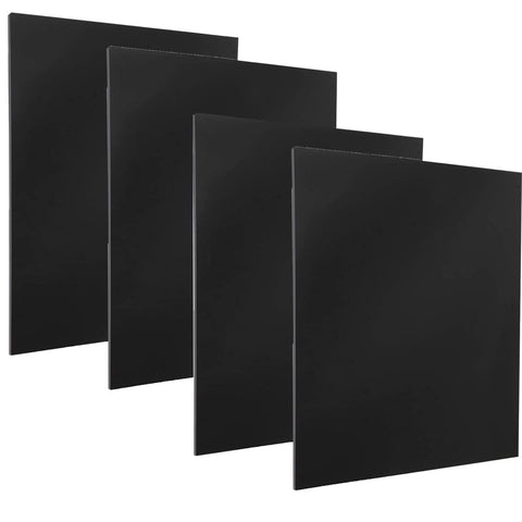 DRERIO 4 pcs ABS Plastic Sheets Boards 3mm Black Plastic Board Sheets Flexible Than glass Sheet Moldable Than Acrylic Sheet Moldable Plastic Sheets for Craft Fender Liner, Home Decor (30 x 20cm)