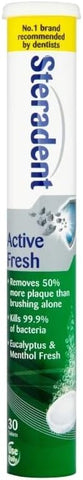 Steradent Active Fresh Denture Cleansing 30 Tablets (Pack of 6)