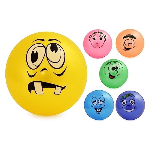 Fruit Smelling Smiley Face Ball - 25cm Scented Ball for Kids, Uninflated, Colourful Inflatable Balls, Colour Sent at Random (1)