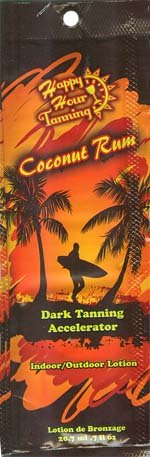 5 Packets of Coconut Rum Accelerator Tanning Lotion by Happy Hour
