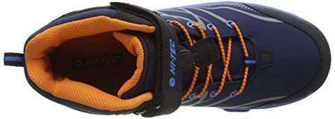 Hi-Tec Blackout MID WP JR Walking Shoe, Navy/Orange/Lake Blue, 2 UK
