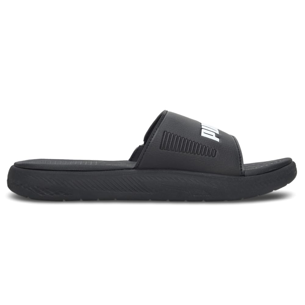 Puma - Mens Softride Slide, Size: 12 M US, Color: Puma Black/Puma White/Puma Black