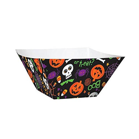 Amscan Spooktacular Halloween Party Snack Bowl Tableware, Paper, 2" x 6" x 6" Pack of 3