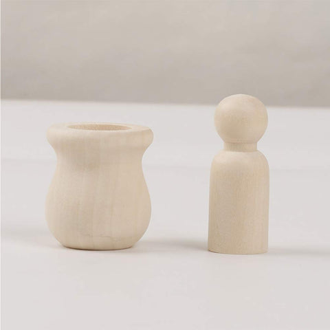 EXCEART 10 Set puppet wood doll bodies DIY peg doll Unfinished people unfinished peg dolls peg doll supplies hand decor kidult toys Unfinished Wooden doll household child Bamboo pendant
