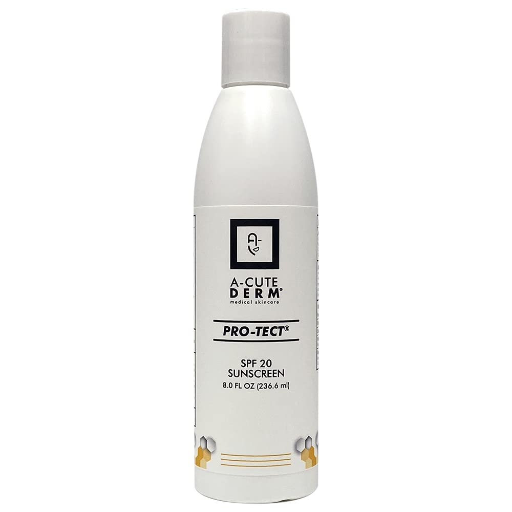 A-Cute Derm Pro-Tect SPF 20 Sunscreen Moisturize the Skin Protects Against Harmful Effects of UVA & UVB Rays Prevent Premature Aging and Wrinkling of the Skin (8.0 oz)
