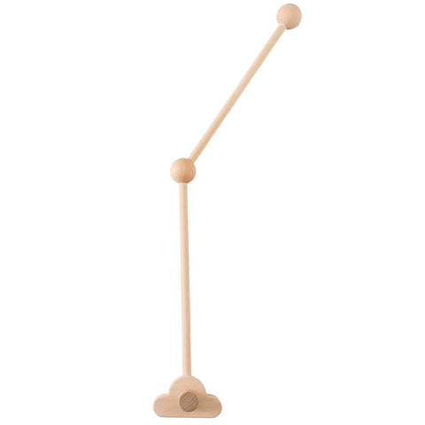 Mobile Arm for Baby Crib Holder Bracket Hanger with Detachable, Adjustable, Wooden Cloud Design | Cute Stand for Cot Bed Bell, Wind Chimes, Music Box Attachment (27.6in, 1PC)