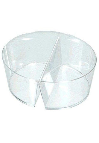 Party Perfect Decorative 2-Compartment Dishes Tableware, 10 Pieces, Plastic, Clear, 3 3/4" x 3" by Amscan